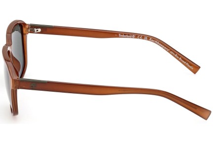Okulary przeciwsłoneczne Timberland TB9311 47R Polarized Kwadratowe Brązowe