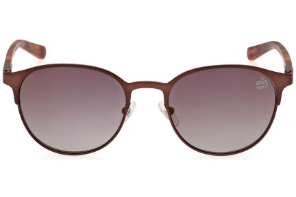 Слънчеви очила Timberland TB9313 49D Polarized Заоблени Кафява