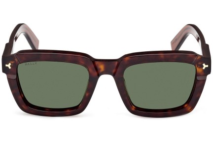 Okulary przeciwsłoneczne Bally BY0107-H 52N Prostokątne Havana