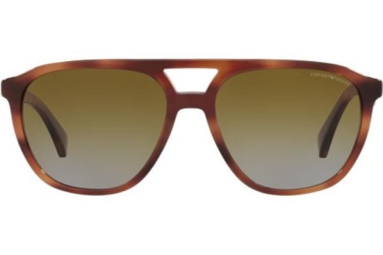 Okulary przeciwsłoneczne Emporio Armani EA4156 5297T5 Polarized Pilotki (Aviator) Havana