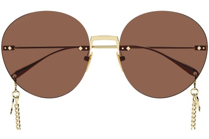 Okulary przeciwsłoneczne Gucci GG1149S 003 Okrągłe Złote