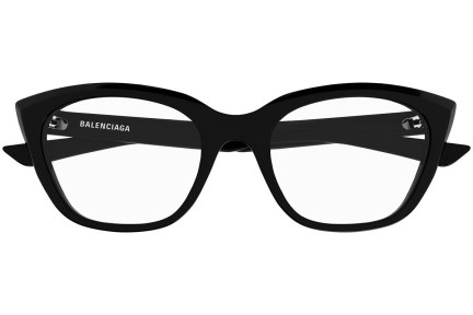 Okulary korekcyjne Balenciaga BB0219O 001 Kocie oczy Czarne