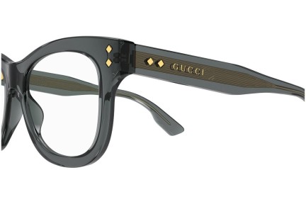 Okulary korekcyjne Gucci GG1086O 008 Kwadratowe Szare