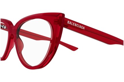 Okulary korekcyjne Balenciaga BB0218O 004 Kocie oczy Czerwone
