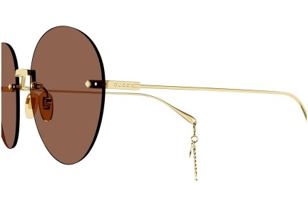 Okulary przeciwsłoneczne Gucci GG1149S 003 Okrągłe Złote