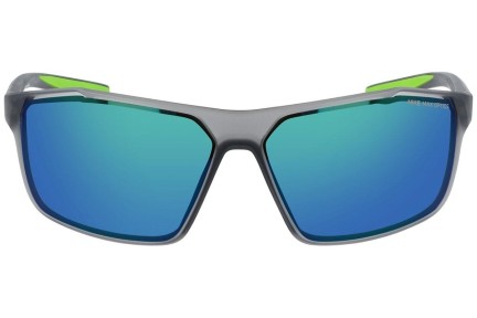 Okulary przeciwsłoneczne Nike Windstorm M CW4672 022 Prostokątne Szare