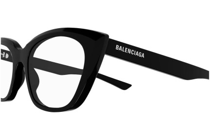 Okulary korekcyjne Balenciaga BB0219O 001 Kocie oczy Czarne