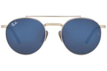 Okulary przeciwsłoneczne Ray-Ban Round II Titanium Titanium Collection RB8237 3139O4 Okrągłe Srebrne