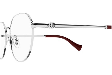 Okulary korekcyjne Gucci GG1145O 004 Okrągłe Srebrne