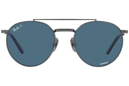 Okulary przeciwsłoneczne Ray-Ban Round II Titanium Chromance Collection RB8237 3142S2 Polarized Okrągłe Szare