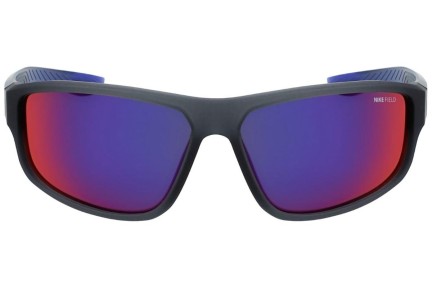 Okulary przeciwsłoneczne Nike Brazen Fuel E DJ0804 021 Prostokątne Szare
