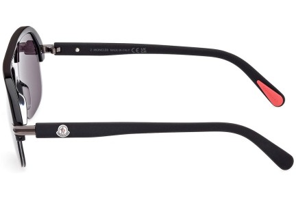 Okulary przeciwsłoneczne Moncler Lodge ML0267 01A Browline Czarne