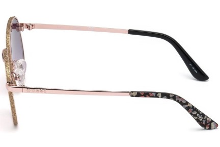 Okulary przeciwsłoneczne Guess GU7556 28U Okrągłe Złote