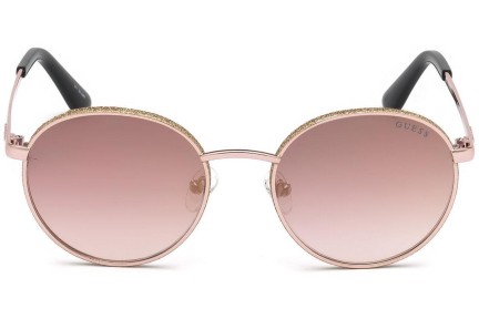 Okulary przeciwsłoneczne Guess GU7556 28U Okrągłe Złote