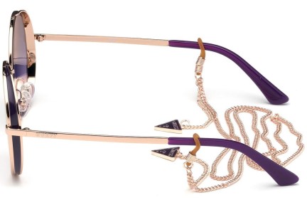 Okulary przeciwsłoneczne Guess GU7606 28X Okrągłe Złote