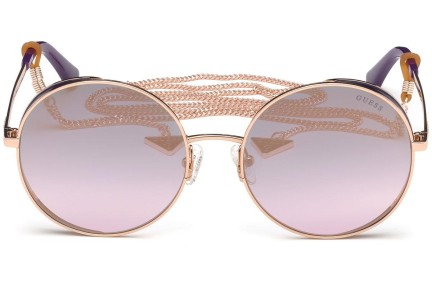 Okulary przeciwsłoneczne Guess GU7606 28X Okrągłe Złote