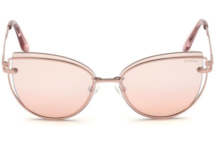 Okulary przeciwsłoneczne Guess GU7617 28U Kocie oczy Złote