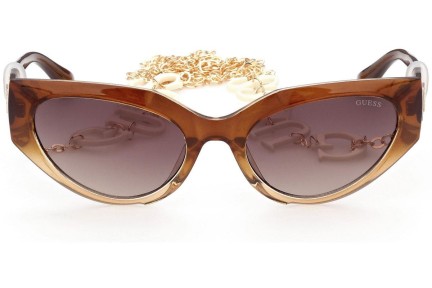 Okulary przeciwsłoneczne Guess GU7787 47F Kocie oczy Brązowe
