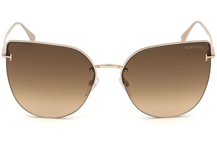 Okulary przeciwsłoneczne Tom Ford Ingrid FT0652 28F Kocie oczy Złote