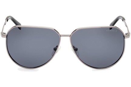 Okulary przeciwsłoneczne Guess GU00089 08D Polarized Kwadratowe Srebrne