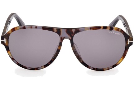 Ochelari de soare Tom Ford Quincy FT1080 55C Pilot Havana