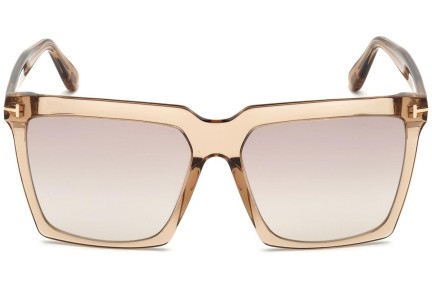 Okulary przeciwsłoneczne Tom Ford FT0764 57G Oversize Beżowe