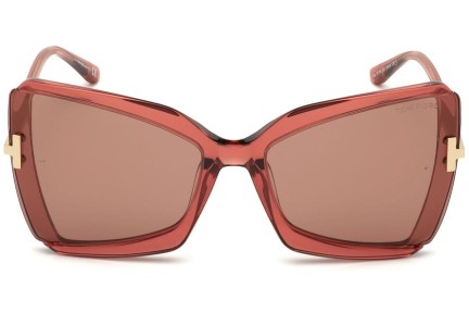 Okulary przeciwsłoneczne Tom Ford FT0766 72Y Oversize Różowe