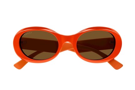 Okulary przeciwsłoneczne Gucci GG1587S 003 Okrągłe Pomarańczowe