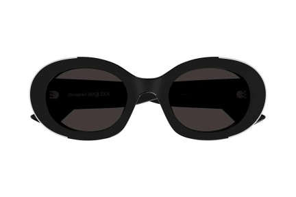 Okulary przeciwsłoneczne Alexander McQueen AM0445S 001 Okrągłe Czarne