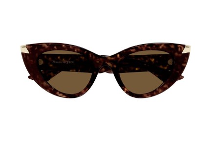 Okulary przeciwsłoneczne Alexander McQueen AM0442S 003 Kocie oczy Havana