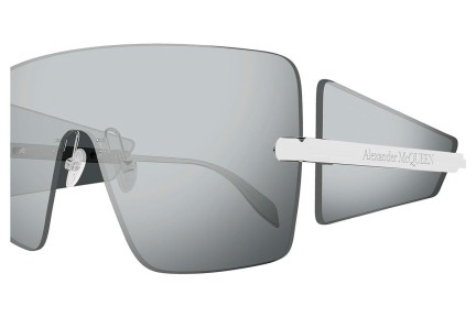 Okulary przeciwsłoneczne Alexander McQueen AM0460S 002 Pojedyncze | Shield Srebrne