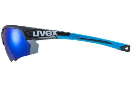 Okulary przeciwsłoneczne uvex sportstyle 224 Black Mat / Blue S3 Prostokątne Czarne