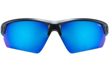 Okulary przeciwsłoneczne uvex sportstyle 224 Black Mat / Blue S3 Prostokątne Czarne