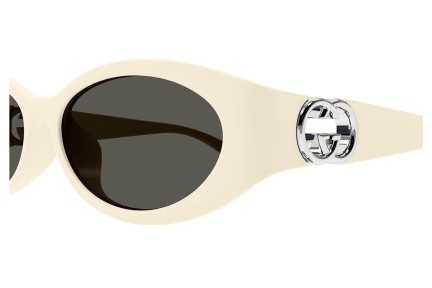 Okulary przeciwsłoneczne Gucci GG1662SA 004 Owalne Białe