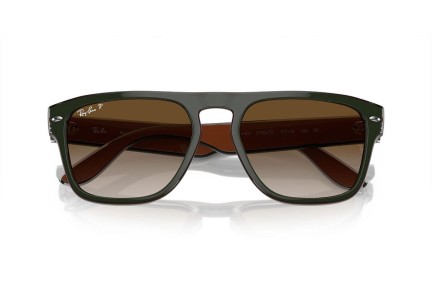 Okulary przeciwsłoneczne Ray-Ban RB4407 6732T5 Polarized Kwadratowe Zielone