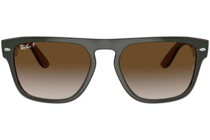 Okulary przeciwsłoneczne Ray-Ban RB4407 6732T5 Polarized Kwadratowe Zielone