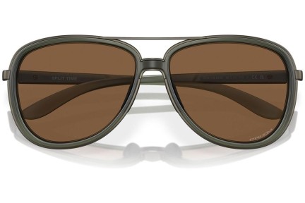 Okulary przeciwsłoneczne Oakley Split Time OO4129 412925 PRIZM Bronze Pilotki (Aviator) Zielone