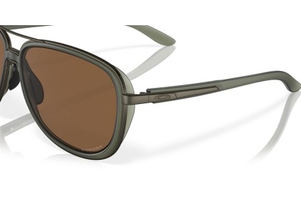 Okulary przeciwsłoneczne Oakley Split Time OO4129 412925 PRIZM Bronze Pilotki (Aviator) Zielone