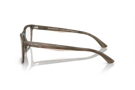 Okulary korekcyjne Emporio Armani EA3227 6055 Prostokątne Brązowe