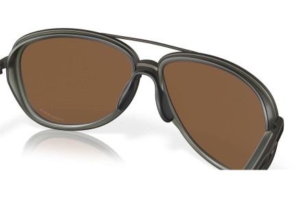 Okulary przeciwsłoneczne Oakley Split Time OO4129 412925 PRIZM Bronze Pilotki (Aviator) Zielone