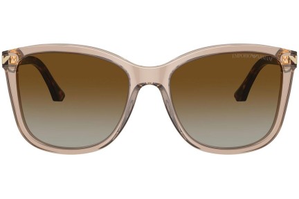 Okulary przeciwsłoneczne Emporio Armani EA4060 5850T5 Polarized Kwadratowe Beżowe
