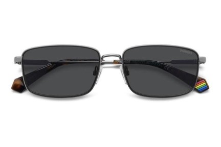 Слънчеви очила Polaroid PLD6227/S/X SVK/M9 Polarized Правоъгълни Сребърна