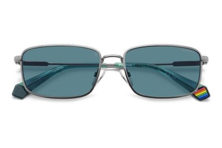 Слънчеви очила Polaroid PLD6227/S/X 6LB/C3 Polarized Правоъгълни Сребърна