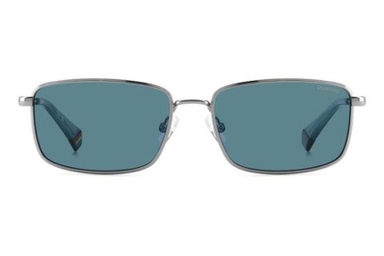 Слънчеви очила Polaroid PLD6227/S/X 6LB/C3 Polarized Правоъгълни Сребърна