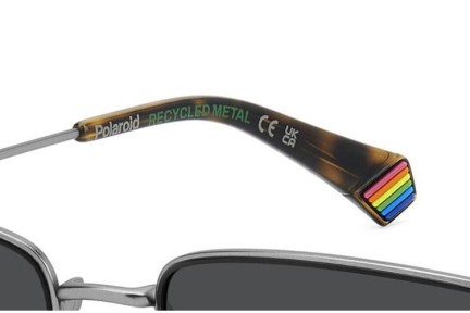 Слънчеви очила Polaroid PLD6227/S/X SVK/M9 Polarized Правоъгълни Сребърна