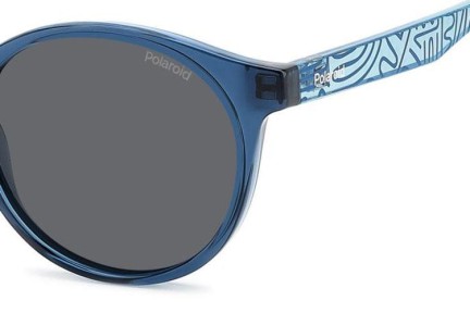 Zonnebril Polaroid Junior PLD8061/S ZX9/M9 Polarized Ronde Blauw