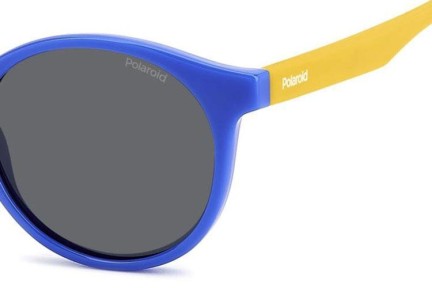 Okulary przeciwsłoneczne Polaroid Junior PLD8061/S DCD/M9 Polarized Okrągłe Niebieskie