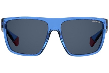 Okulary przeciwsłoneczne Polaroid #fedezselection Collection PLD6076/S PJP/C3 Polarized Flat Top Niebieskie