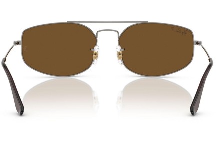 Okulary przeciwsłoneczne Ray-Ban RB3845 004/57 Polarized Prostokątne Szare