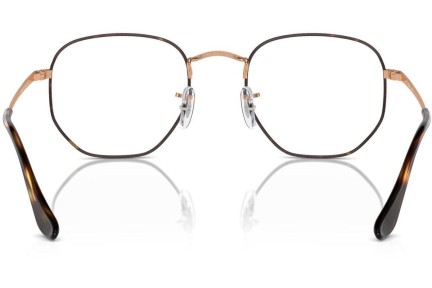 Okulary korekcyjne Ray-Ban Hexagonal RX6448 3176 Kwadratowe Złote